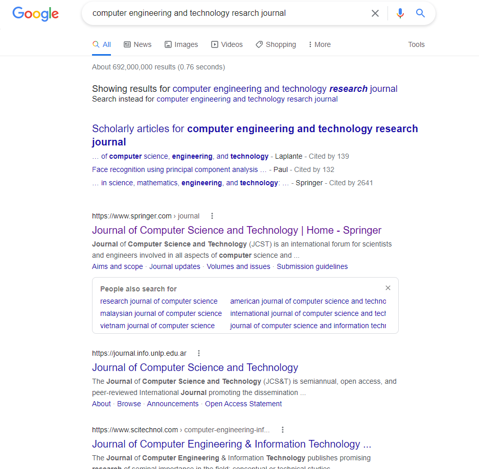 Google search for IJARCET