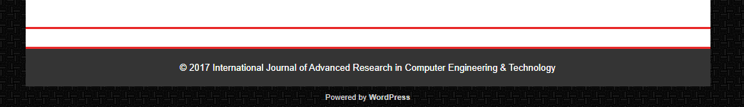 The footer of the IJARCET website only includes the title of the journal. 