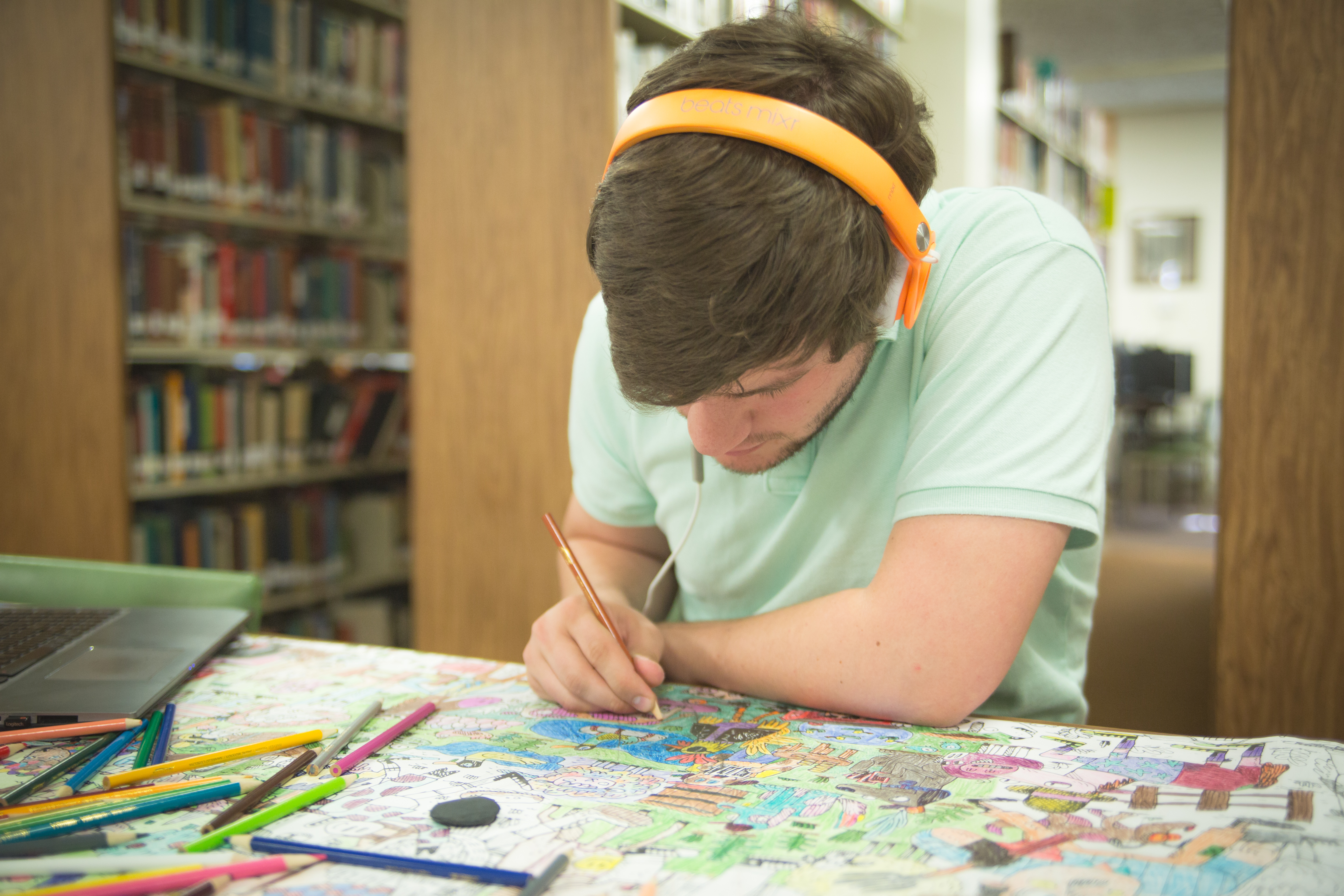Person coloring in the Library